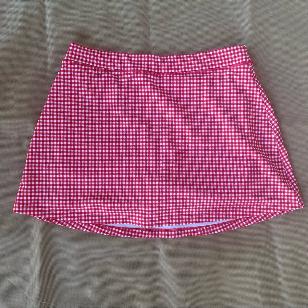 YPB By Abercrombie and Fitch Red and White Checkered High Rise Lined Skirt. NWOT